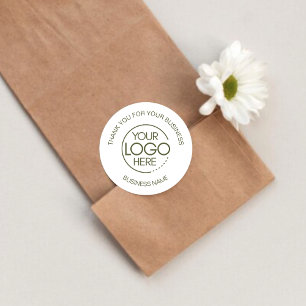 Bright White Business Thank You Classic Round Sticker