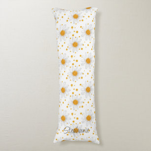 Bright White Daisies with Yellow Centres Body Cushion