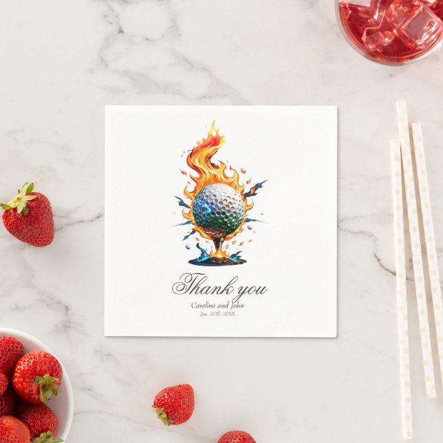 Bright white golf ball  napkin (Insitu)