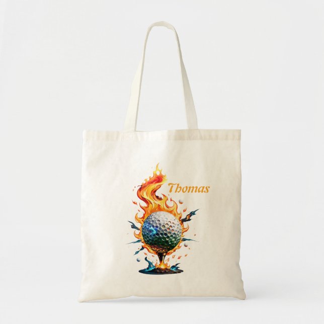 Bright white golf ball tote bag (Front)