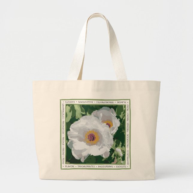 Bright White Peony Tote (Front)