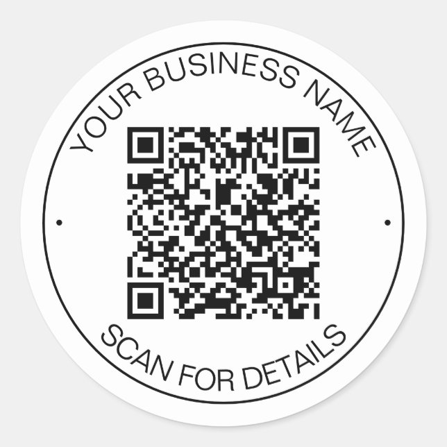 Bright White QR Code Smart Contact Classic Round Sticker (Front)