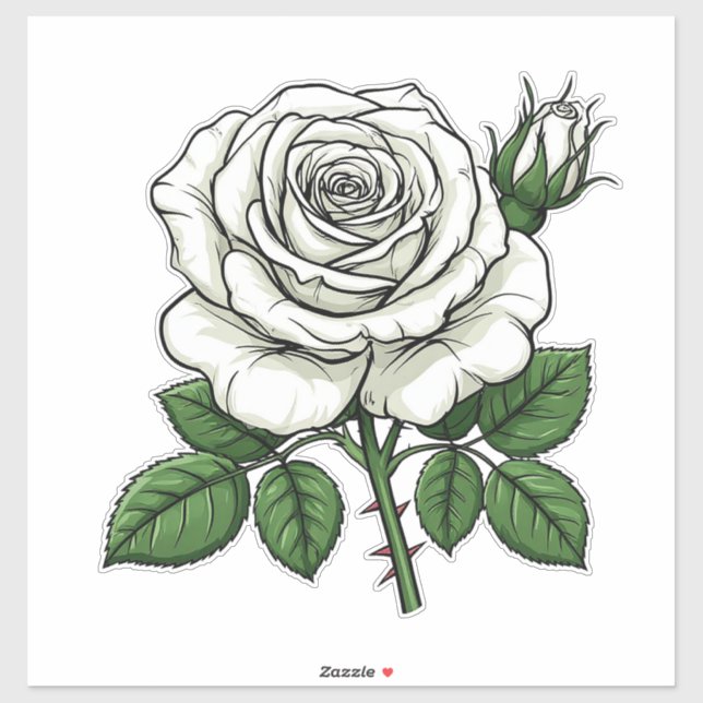 Bright White Rose (Sheet)