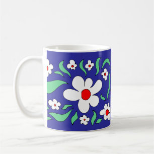 Bright White Wild Rose Flowers Mug