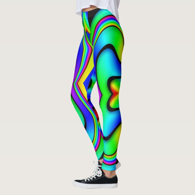 Bright & Wild  Rainbow Hue Abstract  Leggings (Left)