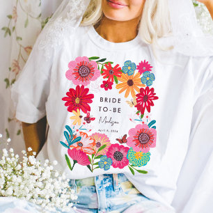 Bright Wildflower Bridal Shower Party T-Shirt