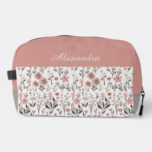 Bright wildflower foliage dopp kit