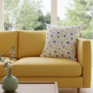 Bright Wildflower Poppy Cornflower Cushion