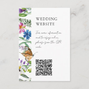 Bright Wildflowers QR Code Wedding Enclosure Card