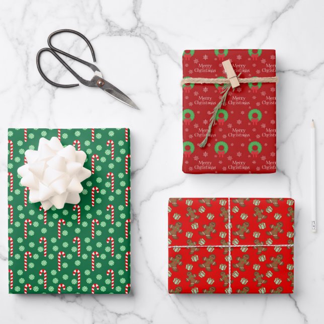 Bright Winter Colours Set 1 Wrapping Paper Sheets (Front)