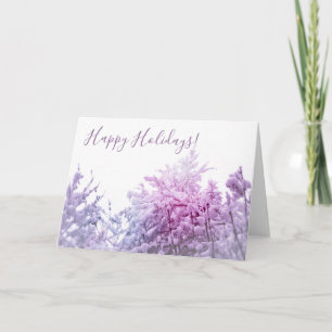 Bright Winter day Pink tinted Snowy trees Holiday Card