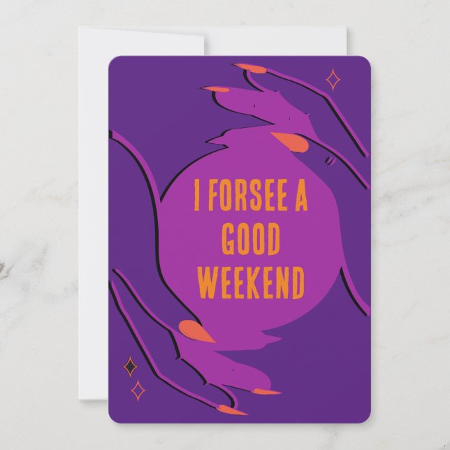 Bright Witchy Bachelorette Party Itinerary Card (Front)