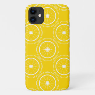 Bright yellow abstract pattern lemon retro iPhone 11 Case