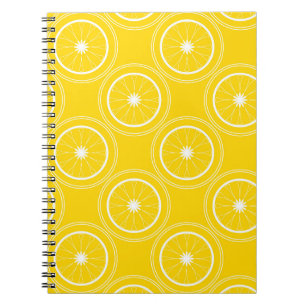 Bright yellow abstract pattern lemon retro Notebook