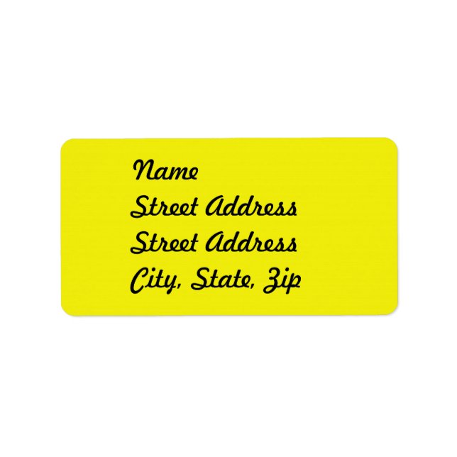 Bright Yellow  Address Sticker (Front)