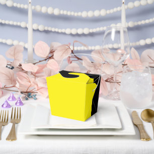 Bright Yellow and Black Combined Colored Take Out Favour Box