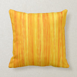 Bright Yellow and Orange Vertical Stripes Cushion