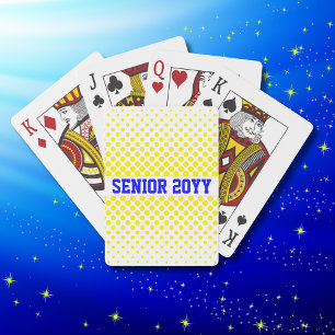 Bright Yellow and White 2024 High School Senior Playing Cards