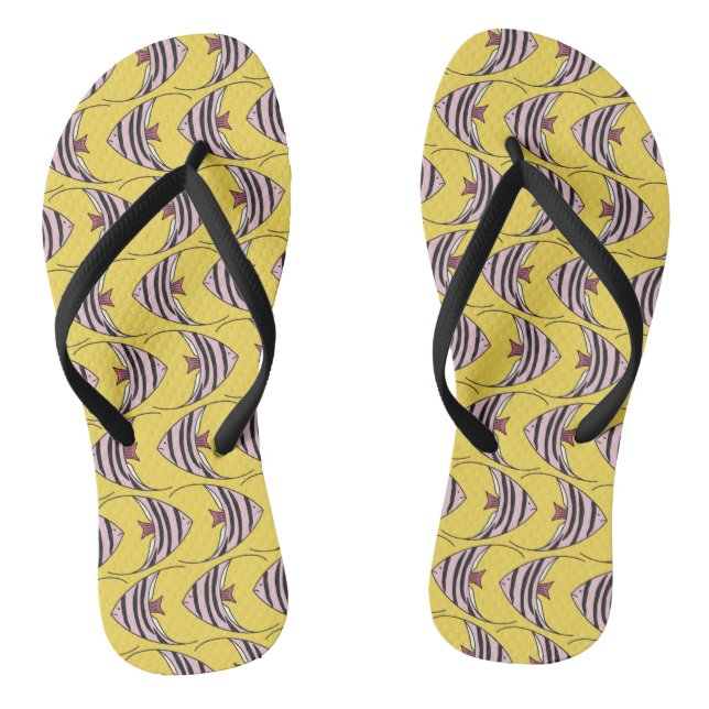 Bright Yellow Angel Fish Thongs (Footbed)