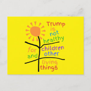 Bright Yellow Anti-Trump Postcard