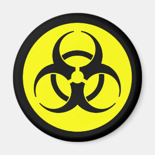 Bright Yellow Biohazard Symbol Magnet