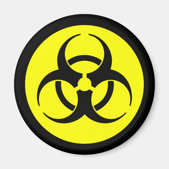 Bright Yellow Biohazard Symbol Magnet (Front)