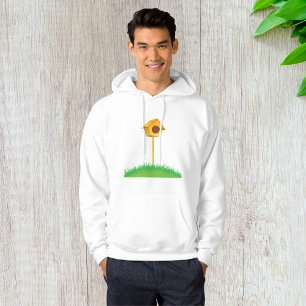 Bright Yellow Birdhouse on Grass Hoodie