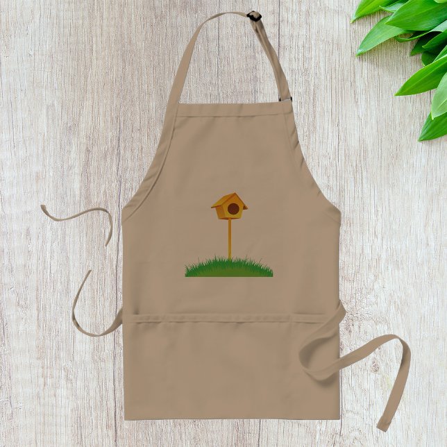 Bright Yellow Birdhouse on Grass Standard Apron (Creator Uploaded)