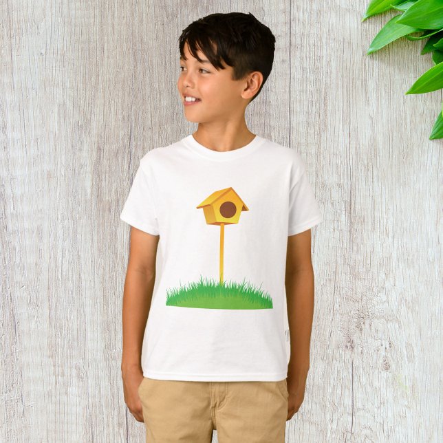 Bright Yellow Birdhouse on Grass T-Shirt (Creator Uploaded)