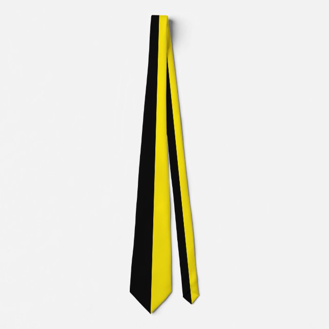Bright Yellow & Black Split Color Tie (Front)