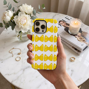Bright Yellow Bow Phone Case- cute Girly Ribbon iPhone 16 Pro Max Case