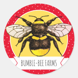 Bright Yellow Bumblebee Happy Sunshine Classic Round Sticker
