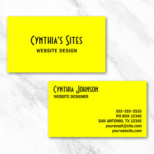 Bright Yellow Business Card