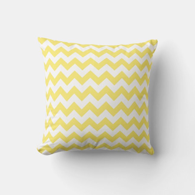 Bright Yellow Chevrons Cushion (Front)