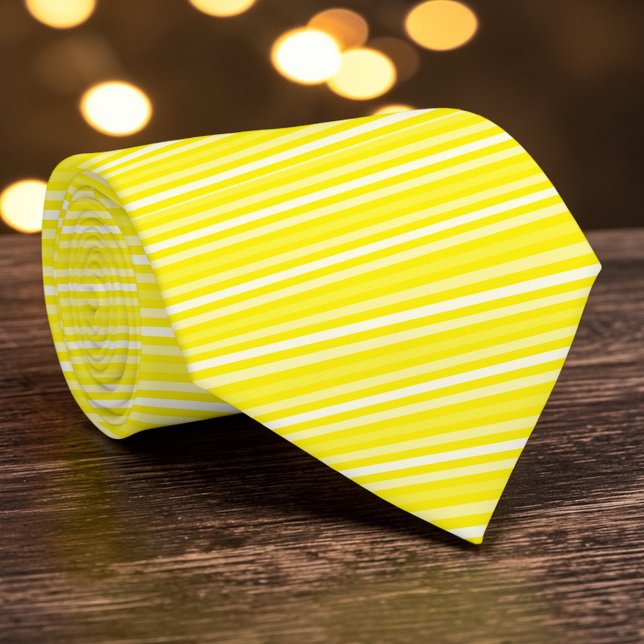 Bright Yellow Colour Stripes Necktie (Creator Uploaded)