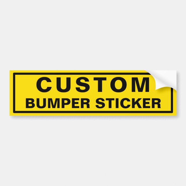 Bright Yellow Custom Bumper Sticker (Front)