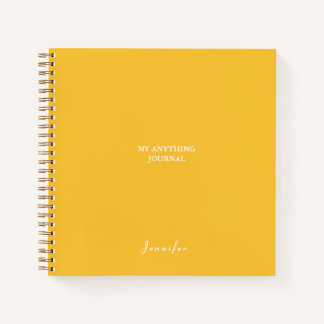 Bright Yellow Custom Minimalistic Spiral Notebook