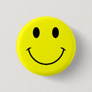 Bright Yellow Cute Face 3 Cm Round Badge