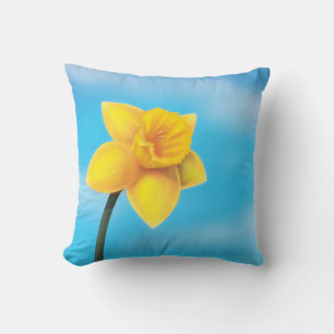Bright Yellow Daffodil Cushion