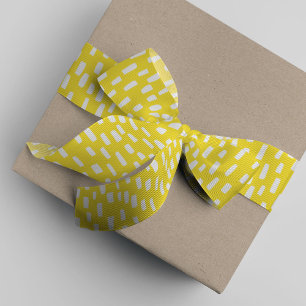 Bright Yellow Dashing Grosgrain Ribbon