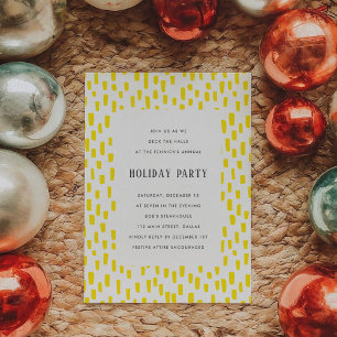Bright Yellow Dashing Holiday Party Invitation