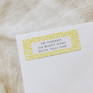 Bright Yellow Dashing Return Address Label