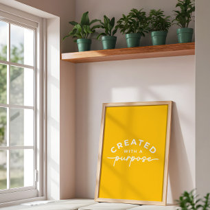 Bright Yellow Elegant Christian Quote  Poster