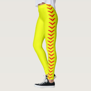 Bright Yellow Fastpitch Softball Players Sports Leggings
