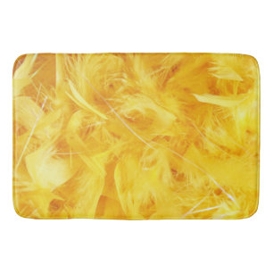 Bright Yellow Feathers Bath Mat
