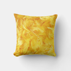 Bright Yellow Feathers Cushion