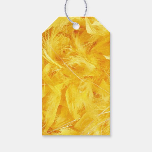 Bright Yellow Feathers Gift Tags (Front)