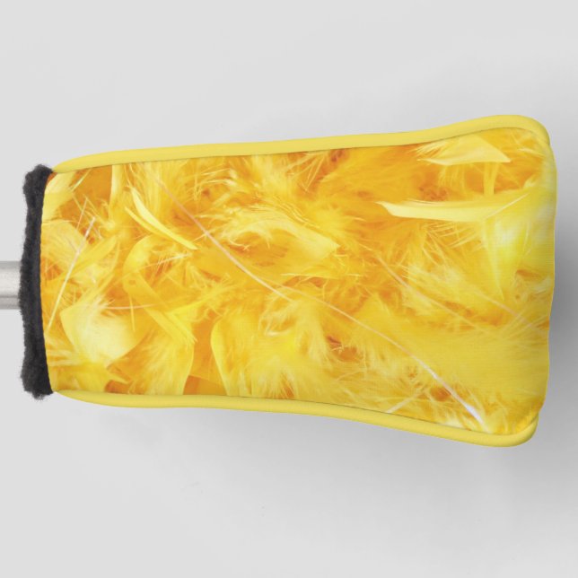 Bright Yellow Feathers Golf Head Cover (Front)