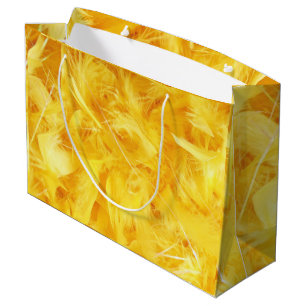 Bright Yellow Feathers Large Gift Bag