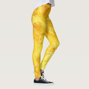Bright Yellow Feathers Leggings